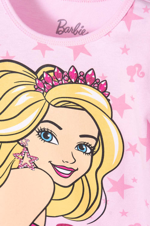 BARBIE SHORT SLEEVE PINK T-SHIRT FOR GIRLS