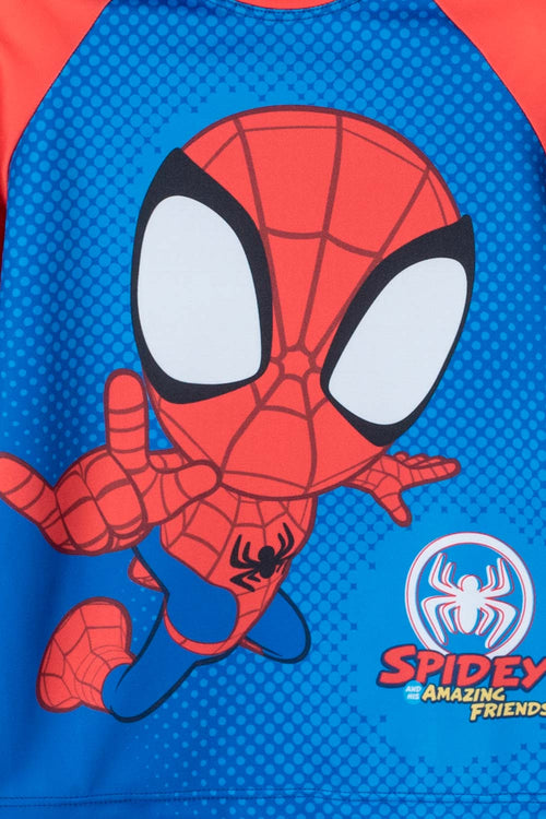SPIDEY AND HIS AMAZING FRIENDS LONG-SLEEVED RED BATHING SUIT FOR TODDLER BOYS 2T TO 5T