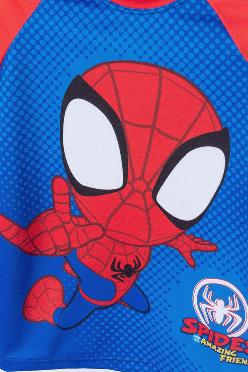 SPIDEY AND HIS AMAZING FRIENDS LONG-SLEEVED RED BATHING SUIT FOR TODDLER BOYS 2T TO 5T
