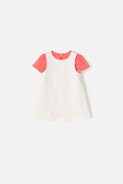 VESTIDO DE WINNIE THE POOH MANGA CORTA MARFIL PARA BEBE NIÑA