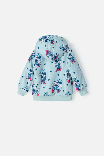 CHAQUETA DE MINNIE MOUSE CON CAPUCHA AZUL PARA BEBÉ NIÑA