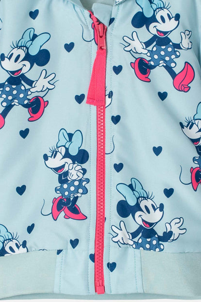 CHAQUETA DE MINNIE MOUSE CON CAPUCHA AZUL PARA BEBÉ NIÑA