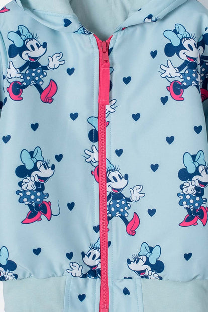 CHAQUETA DE MINNIE MOUSE AZUL CON CAPUCHA PARA NIÑA 2T A 5T