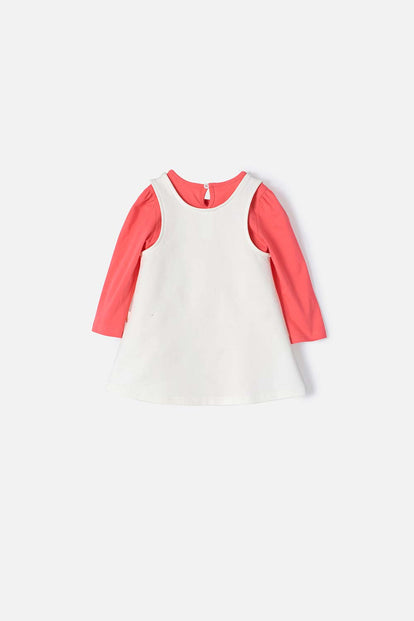 VESTIDO DE WINNIE THE POOH MANGA LARGA MARFIL PARA BEBE NIÑA