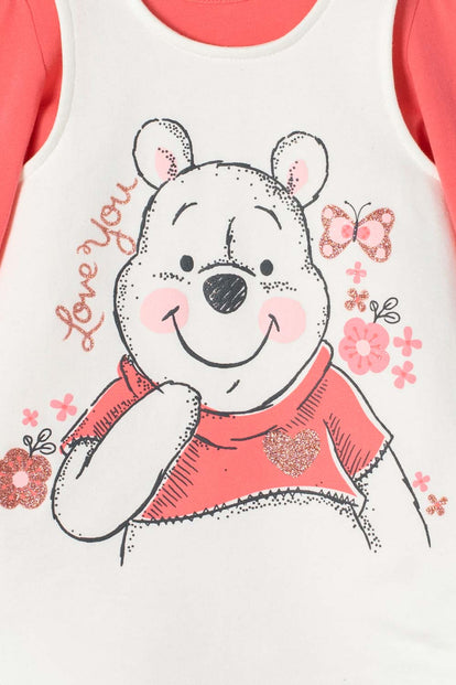 VESTIDO DE WINNIE THE POOH MANGA LARGA MARFIL PARA BEBE NIÑA