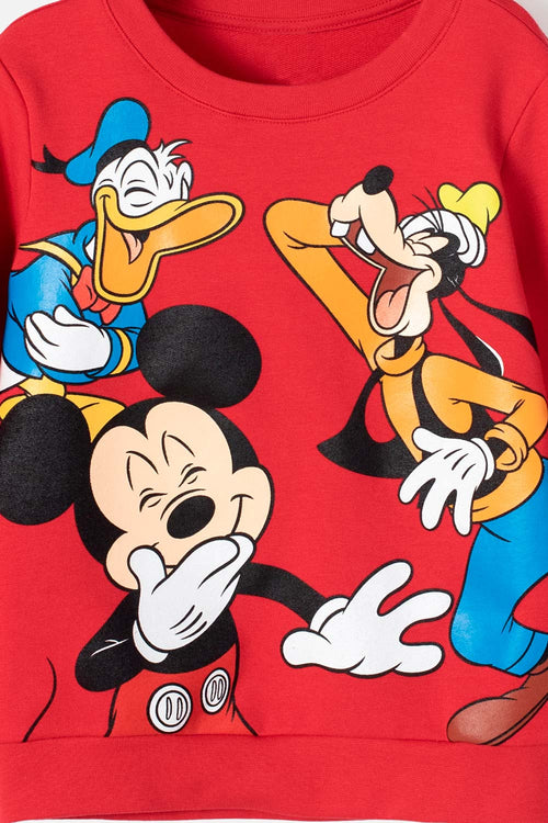 UNISEX RED MICKEY & FRIENDS PULLOVER