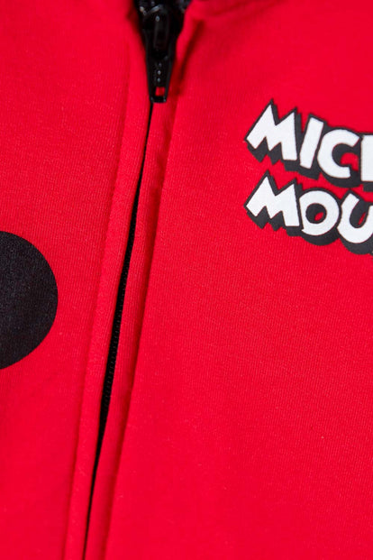BUZO DE MICKEY MOUSE ROJO CON CAPUCHA PARA NIÑO 2T A 5T