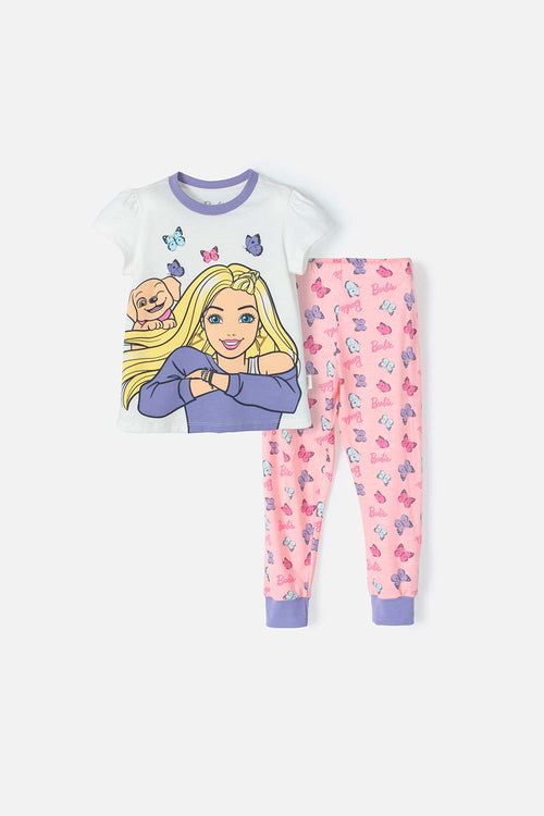 BARBIE LONG SLEEVE MULTICOLOR PAJAMAS FOR GIRLS