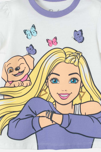 PIJAMA DE BARBIE MANGA LARGA MULTICOLOR PARA NIÑA