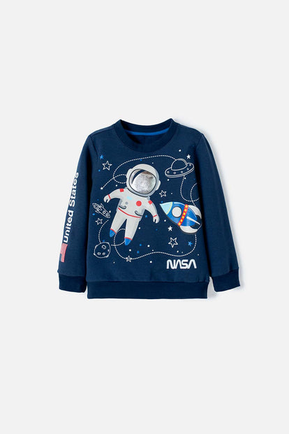BUZO DE LA NASA CERRADO AZUL OSCURO PARA NIÑO 2T A 5T