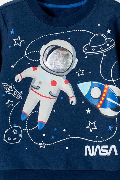 BUZO DE LA NASA CERRADO AZUL OSCURO PARA NIÑO 2T A 5T