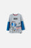 CAMISETA NASA MANGA LARGA GRIS JASPE Y AZUL PARA NIÑO 2T A 5T