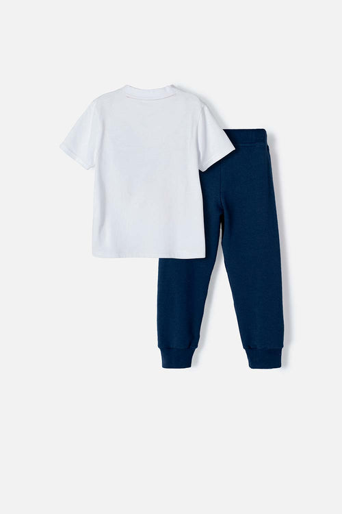 NASA WHITE AND BLUE LONG-SLEEVED PANTS SET FOR BOYS 2T TO 5T