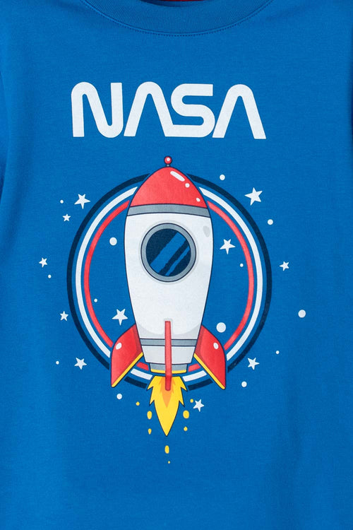 ROYAL BLUE NASA SHORT SLEEVE T-SHIRT FOR BOYS 2T TO 5T