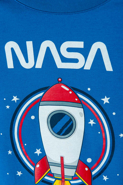 CAMISETA DE LA NASA AZUL REY DE MANGA CORTA PARA NIÑO 2T A 5T
