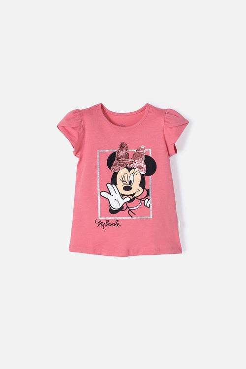 MINNIE MOUSE DUSTY ROSE SHORT SLEEVE T-SHIRT FOR GIRL 2T TO 5T