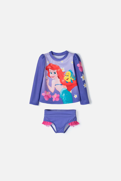 THE LITTLE MERMAID LONG-SLEEVED BATHING SUIT PURPLE FOR GIRLS 2T TO 5T
