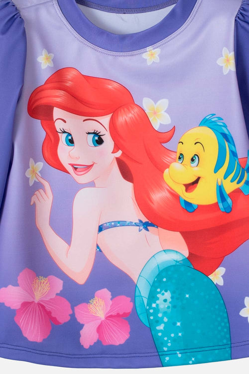 THE LITTLE MERMAID LONG-SLEEVED BATHING SUIT PURPLE FOR GIRLS 2T TO 5T