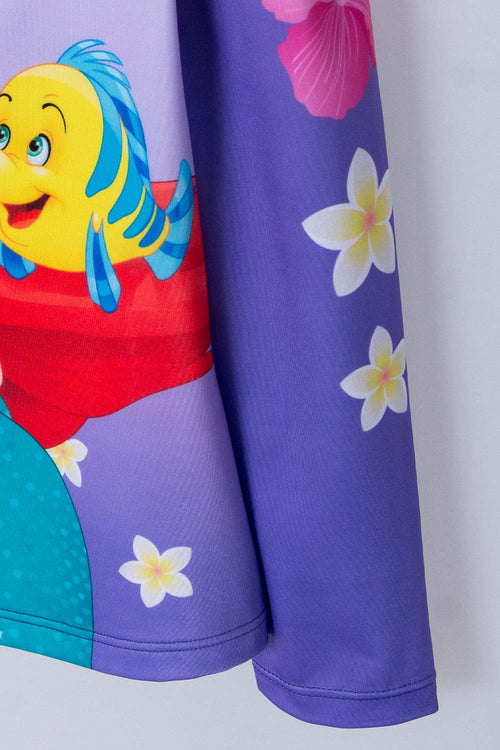 THE LITTLE MERMAID LONG-SLEEVED BATHING SUIT PURPLE FOR GIRLS 2T TO 5T