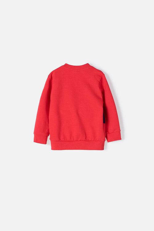 RED CLOSED MICKEY MOUSE SWEATER FOR BABY BOY