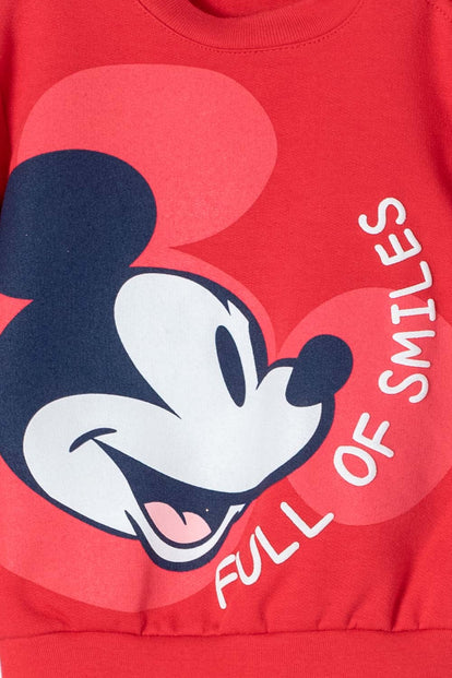 BUZO DE MICKEY MOUSE CERRADO ROJO PARA BEBÉ NIÑO