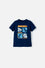 CAMISETA DE JURASSIC WORLD MANGA CORTA AZUL PARA NIÑO