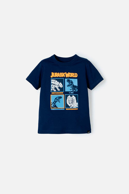 BOY'S BLUE JURASSIC WORLD SHORT SLEEVE T-SHIRT