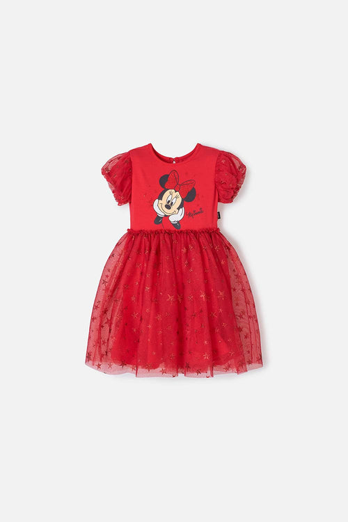 MINNIE MOUSE RED PRINTED DRESS FOR GIRLS SIZES 2T TO 5T