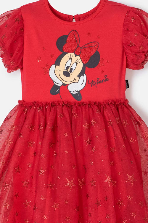 MINNIE MOUSE RED PRINTED DRESS FOR GIRLS SIZES 2T TO 5T