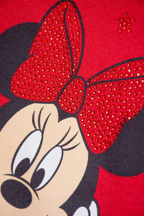 MINNIE MOUSE RED PRINTED DRESS FOR GIRLS SIZES 2T TO 5T