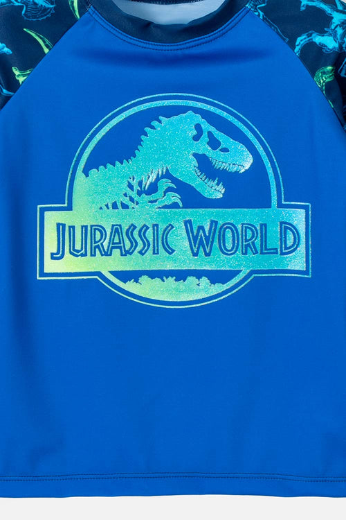 JURASSIC WORLD LONG-SLEEVED SWIM SET BLUE FOR BOY 2T TO 5T