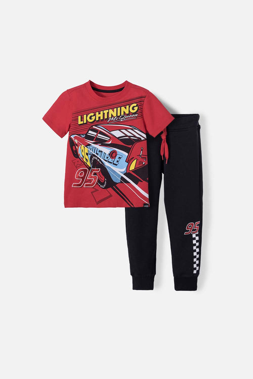 2T-5T BOYS' MULTICOLOR CARS LONG-SLEEVED PAJAMA SET