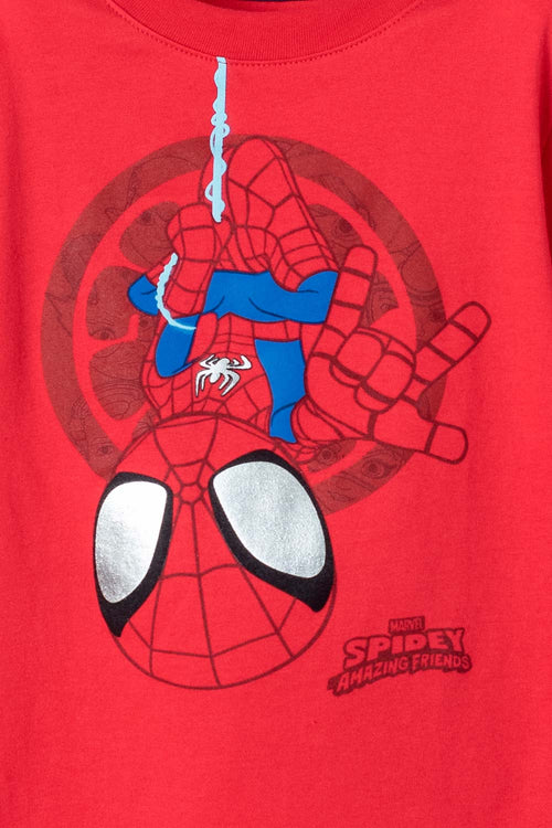 SPIDER-MAN SHORT SLEEVE RED T-SHIRT FOR BOYS 2T TO 5T