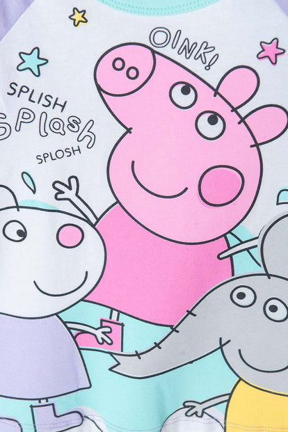 PIJAMA DE PEPPA PIG DE PANTALÓN LARGO LILA PARA NIÑA 2T A 5T