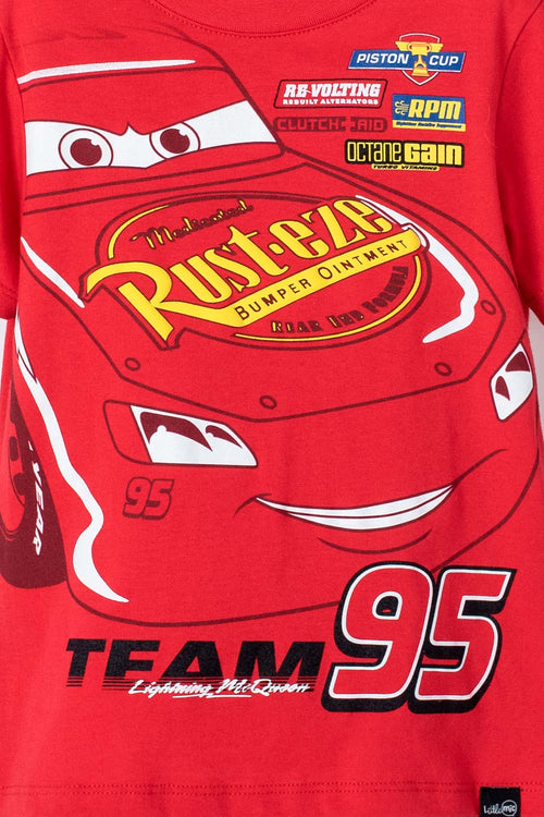 CARS SHORT SLEEVE T-SHIRT RED FOR BOYS 2T TO 5T