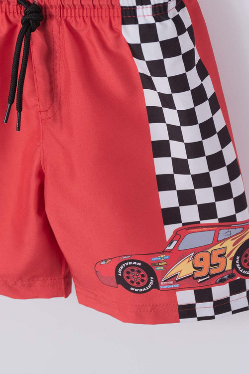 CARS LONG-SLEEVE RED BATHING SUIT SET FOR BOYS 2T TO 5T