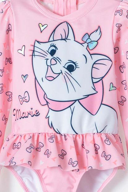 MARIE CAT PINK LONG SLEEVE SWIMSUIT FOR GIRLS 2T TO 5T