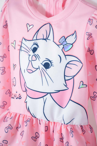 MARIE CAT PINK LONG SLEEVE SWIMSUIT FOR GIRLS 2T TO 5T