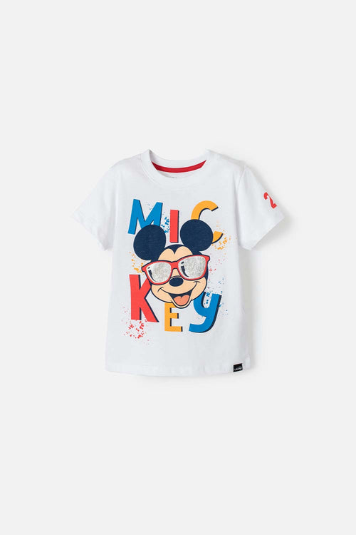 MICKEY MOUSE SHORT-SLEEVE T-SHIRT WHITE FOR BOYS 2T TO 5T
