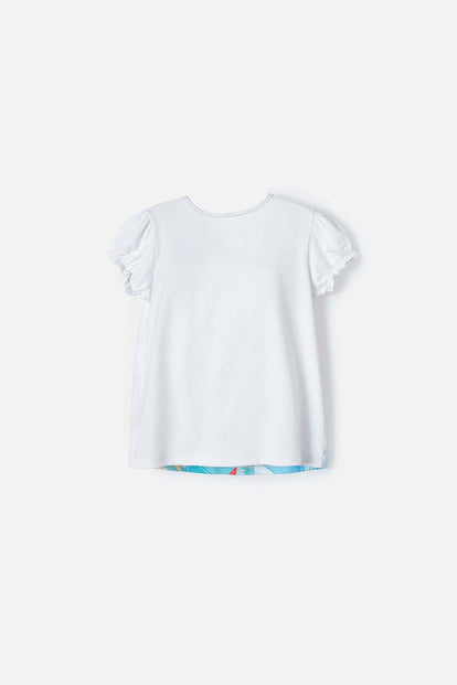 CAMISETA DE PRINCESAS DISNEY BLANCA MANGA CORTA PARA NIÑA 2T A 5T