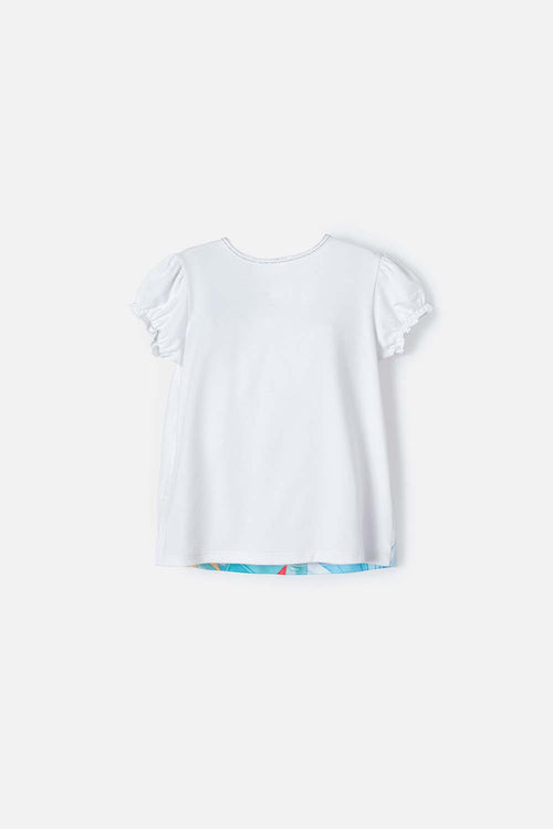 GIRLS' WHITE DISNEY PRINCESS SHORT SLEEVE T-SHIRT 2T TO 5T