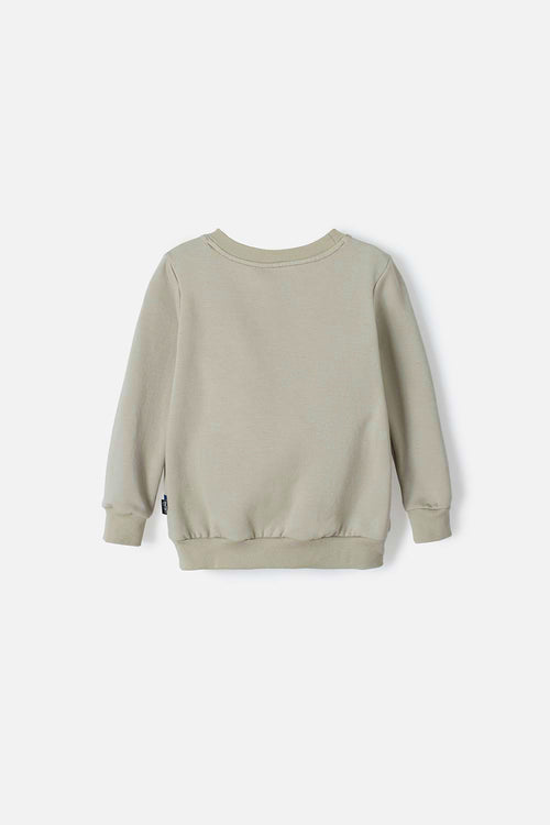 OLIVE GREEN CLOSED MICKEY MOUSE SWEATER FOR BOYS 2T TO 5T