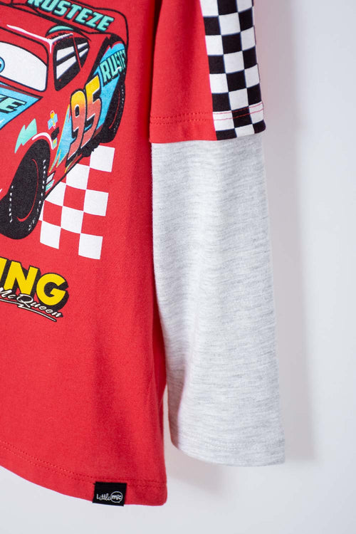 CARS MULTICOLOR LONG SLEEVE T-SHIRT FOR BOYS 2T TO 5T