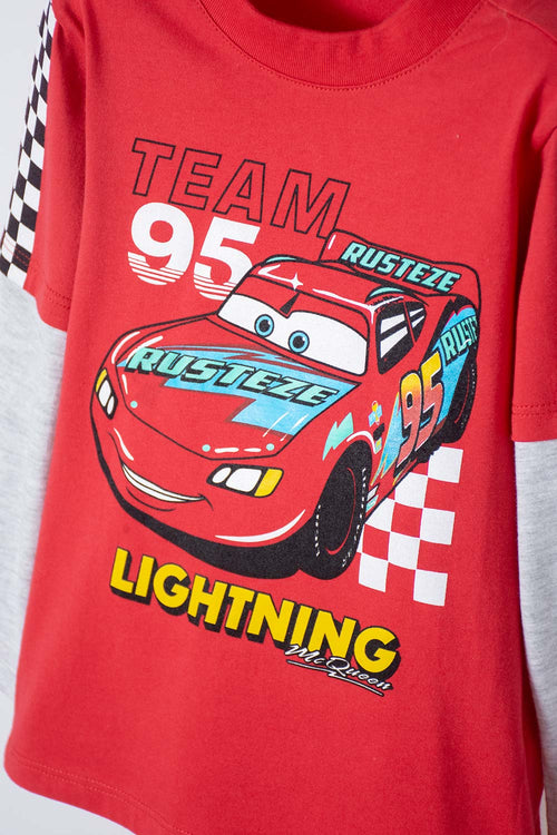 CARS MULTICOLOR LONG SLEEVE T-SHIRT FOR BOYS 2T TO 5T