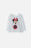 CAMISETA MINNIE MOUSE MARFIL MANGA LARGA PARA NIÑA 2T A 5T
