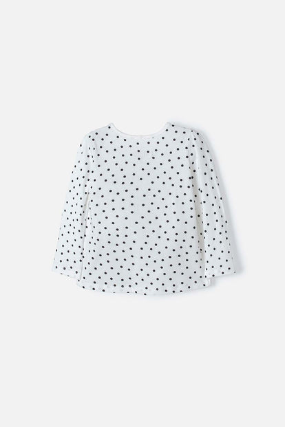 CAMISETA MINNIE MOUSE MARFIL MANGA LARGA PARA NIÑA 2T A 5T