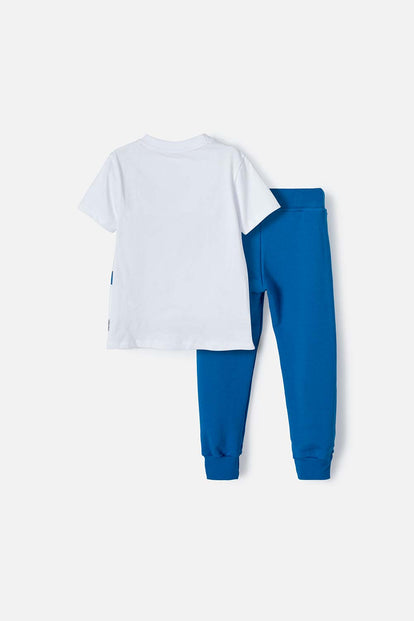 CONJUNTO NASA DE PANTALÓN LARGO BLANCO Y AZUL PARA NIÑO