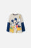 CAMISETA MICKEY MANGA LARGA CAQUI Y AZUL PARA NIÑO 2T A 5T