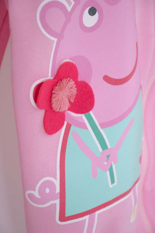 GIRL'S PEPPA PIG PINK OPEN HOODIE 2T TO 5T