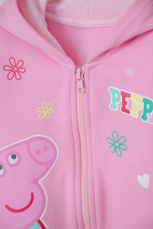 GIRL'S PEPPA PIG PINK OPEN HOODIE 2T TO 5T